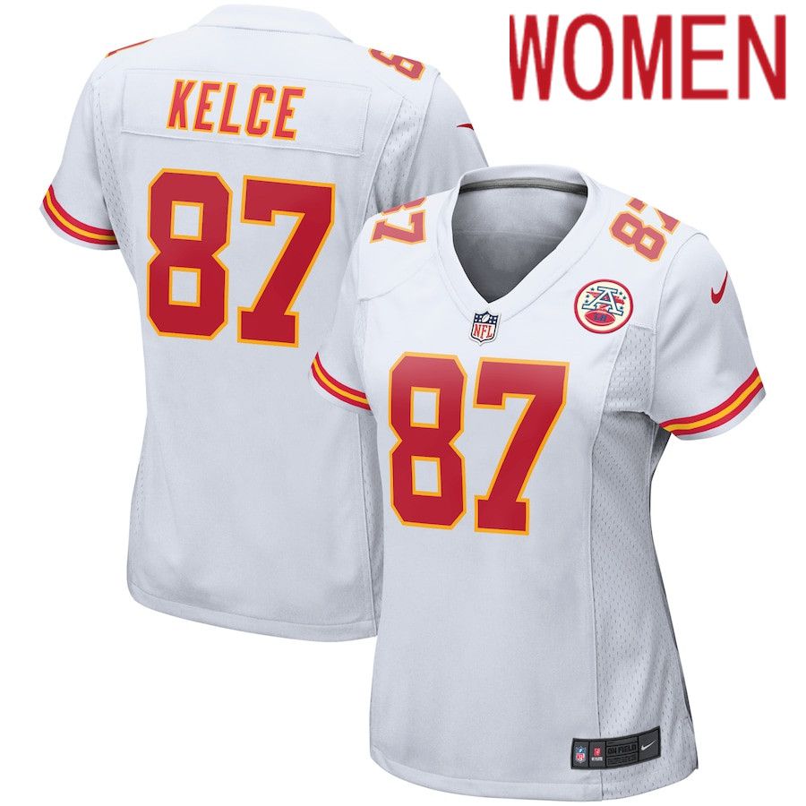 Women Kansas City Chiefs #87 Travis Kelce Nike White Player Game NFL Jersey